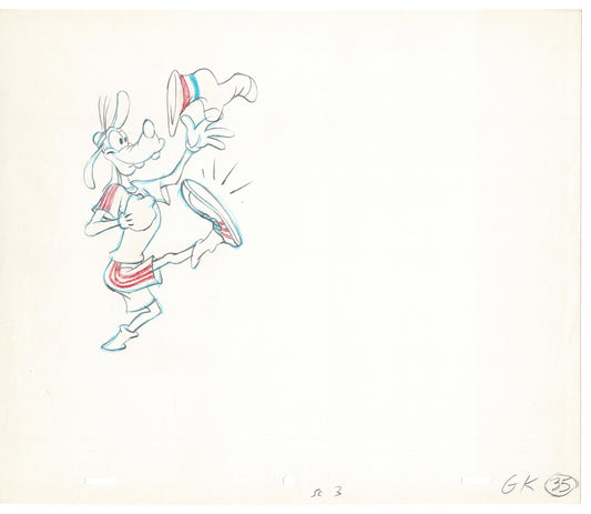 Vintage Walt Disney Sport Goofy Original Production Animation Drawing 21