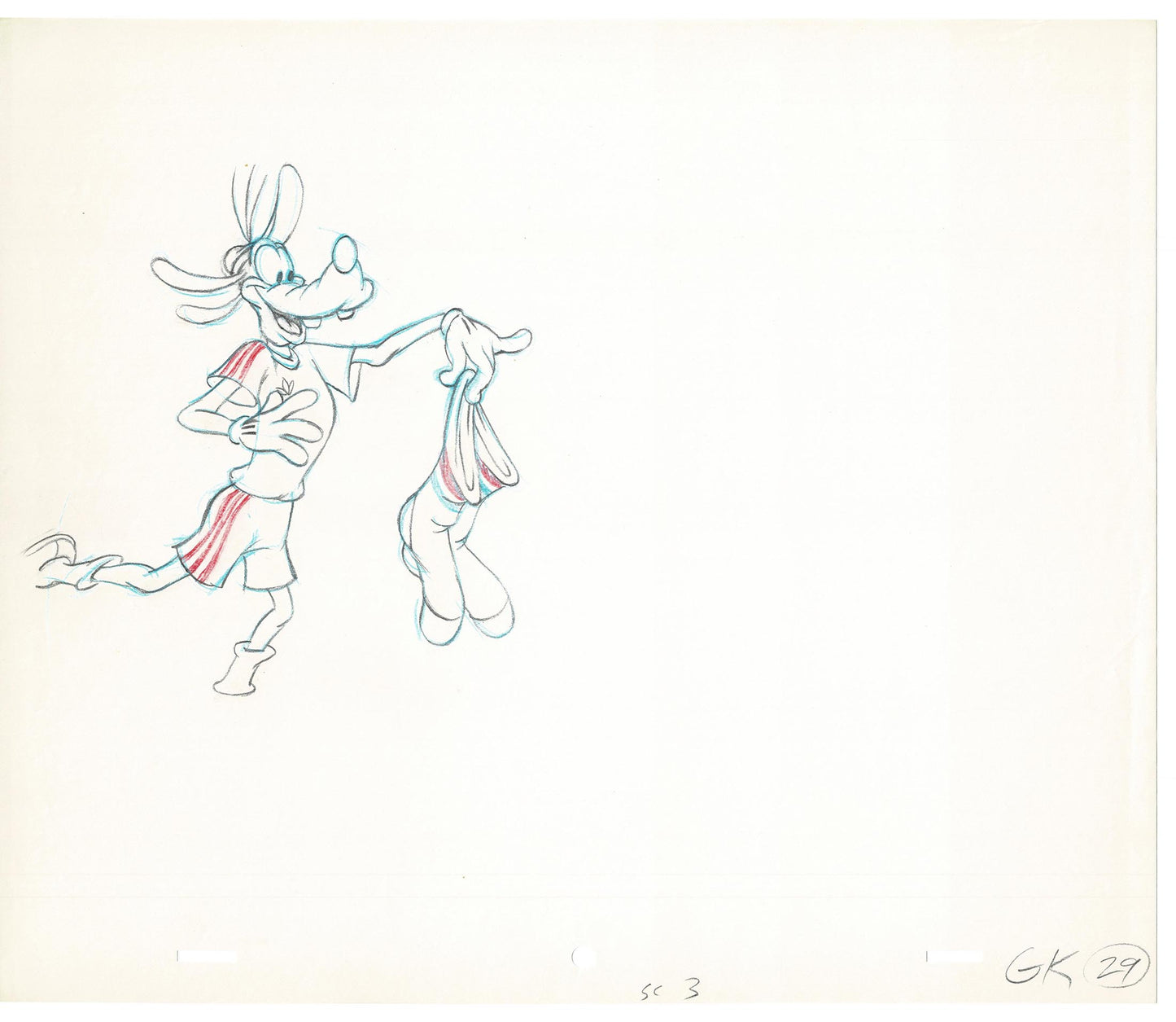 Vintage Walt Disney Sport Goofy Original Production Animation Drawing 26