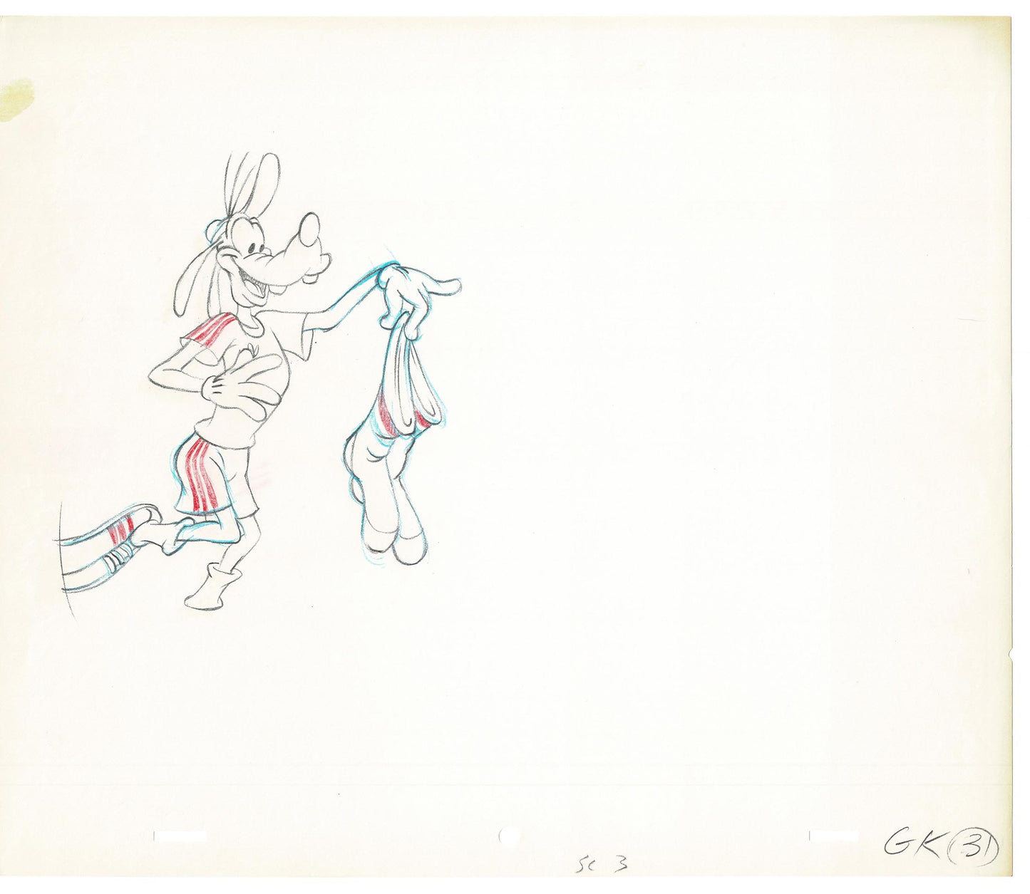 Vintage Walt Disney Sport Goofy Original Production Animation Drawing 28