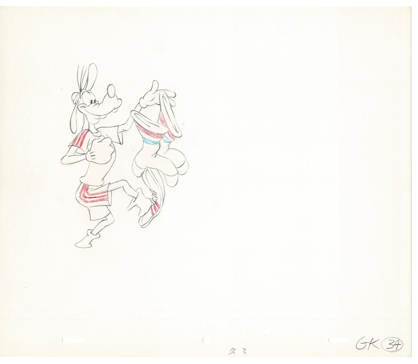 Vintage Walt Disney Sport Goofy Original Production Animation Drawing 31