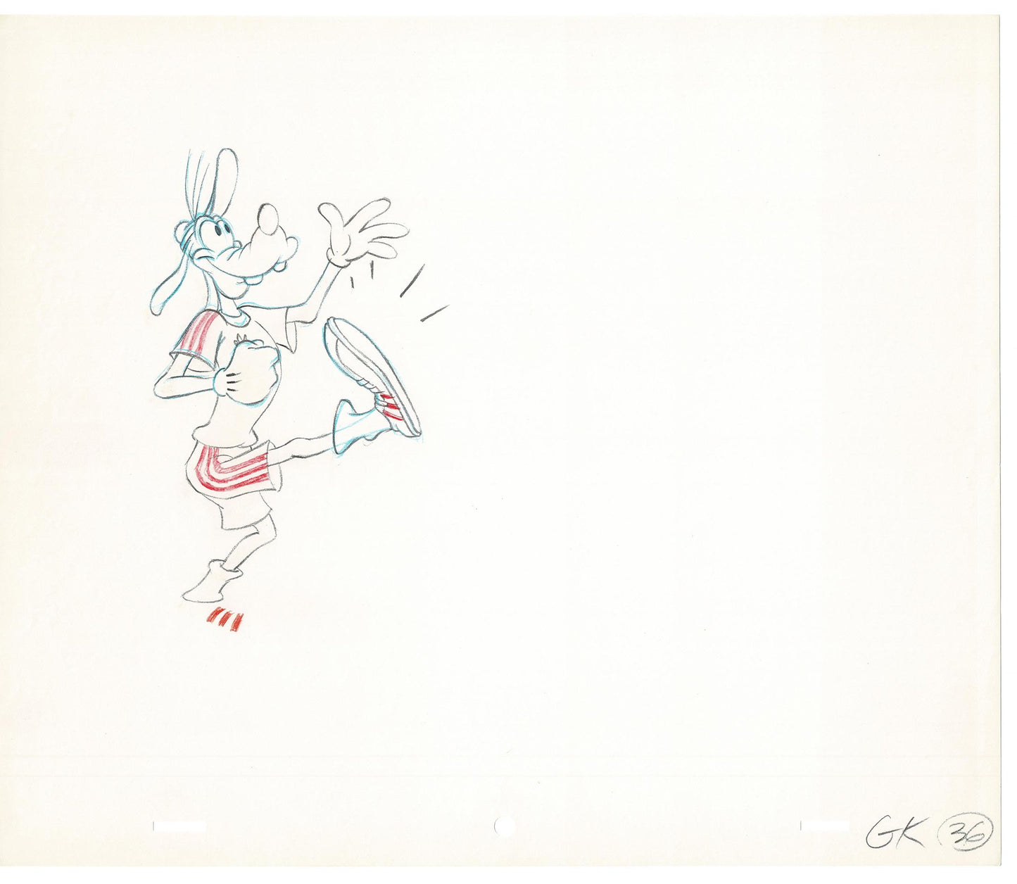 Vintage Walt Disney Sport Goofy Original Production Animation Drawing 32