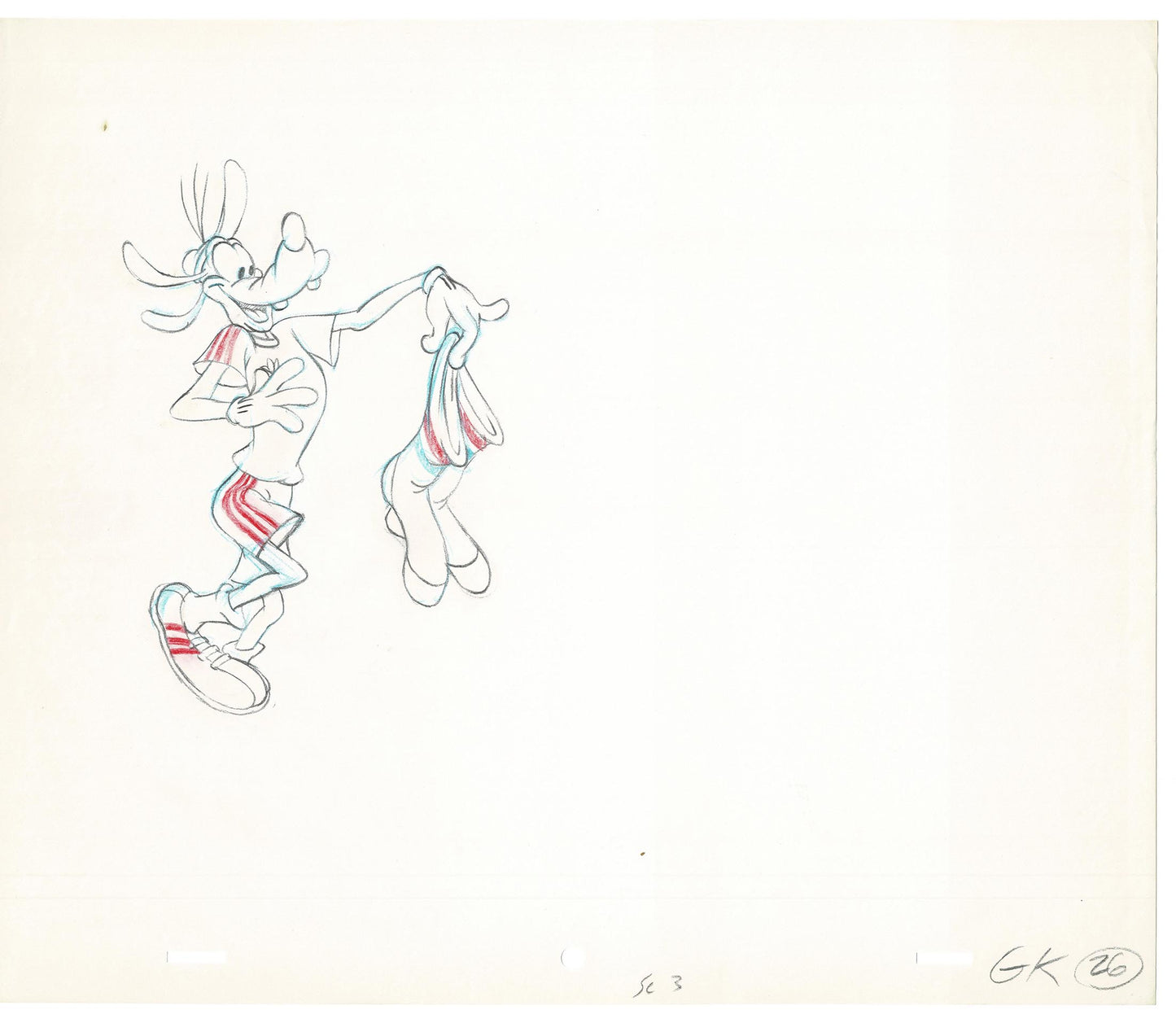 Vintage Walt Disney Sport Goofy Original Production Animation Drawing 33