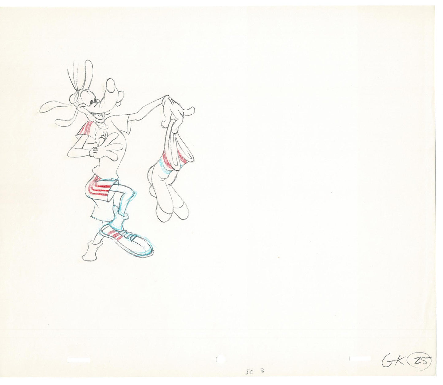 Vintage Walt Disney Sport Goofy Original Production Animation Drawing 34