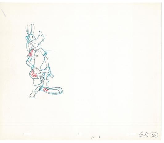 Vintage Walt Disney Sport Goofy Original Production Animation Drawing 35