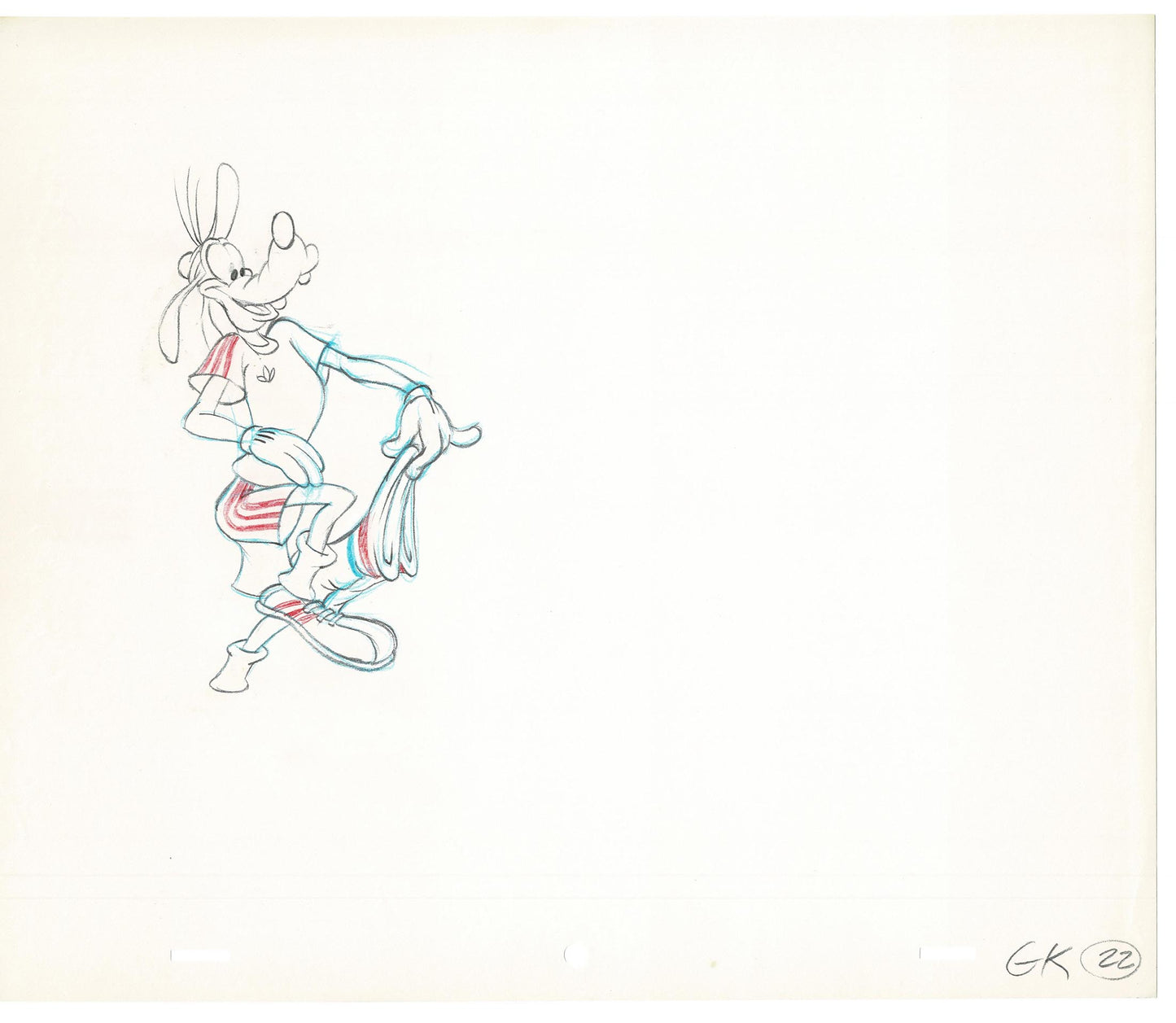 Vintage Walt Disney Sport Goofy Original Production Animation Drawing 36