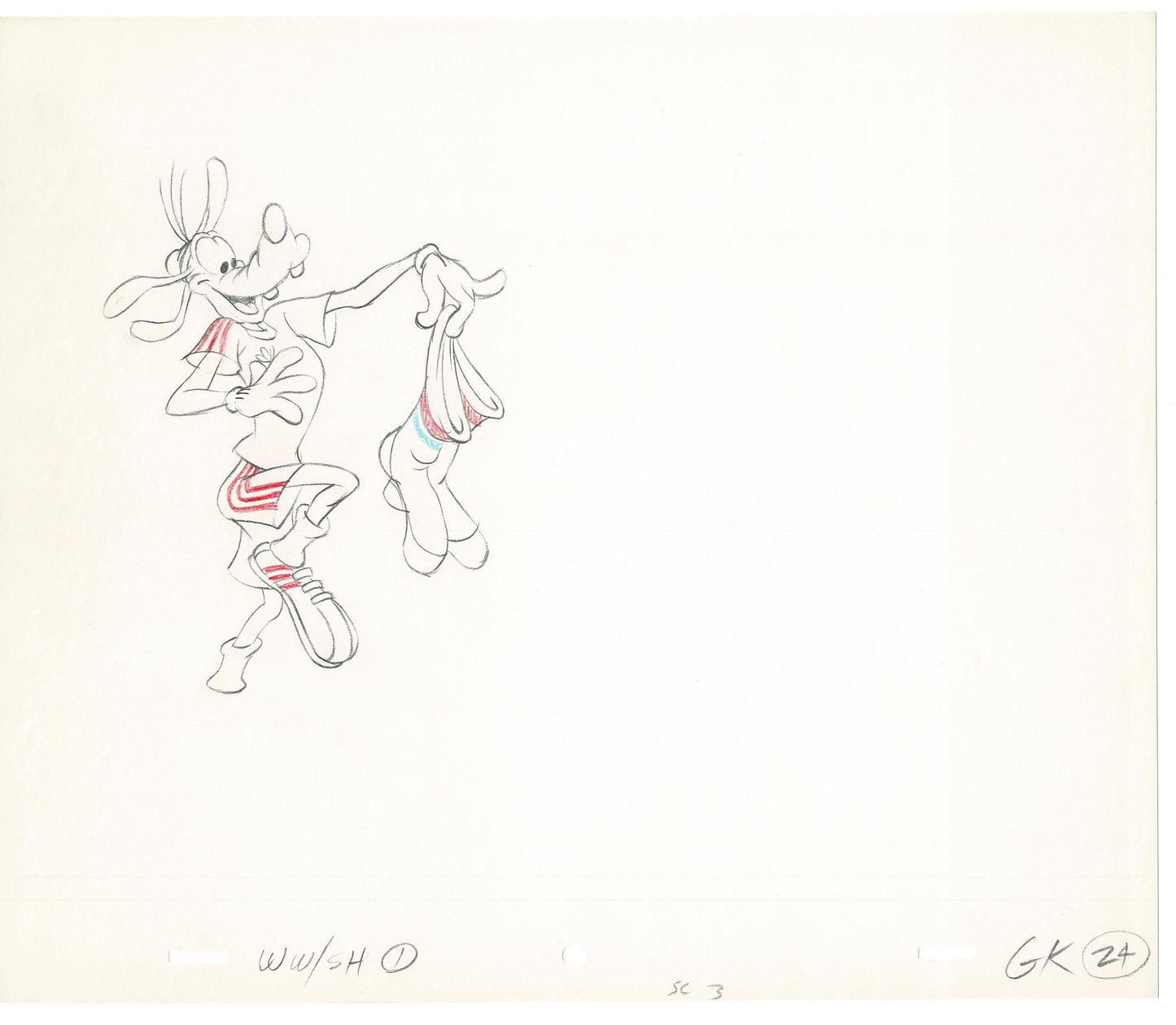 Vintage Walt Disney Sport Goofy Original Production Animation Drawing 37