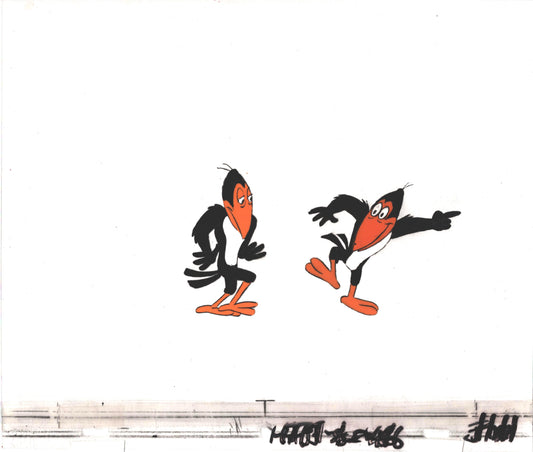 Heckle and Jeckle Production Animation Cel Setup and Drawing Filmation 1979-80 D-J11