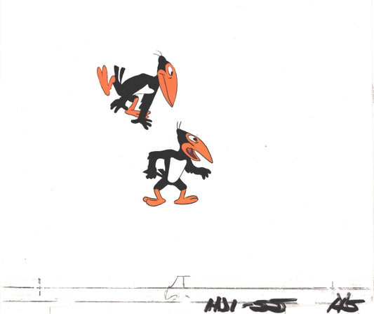 Heckle and Jeckle Production Animation Cel Setup and Drawing Filmation 1979-80 D-5J6