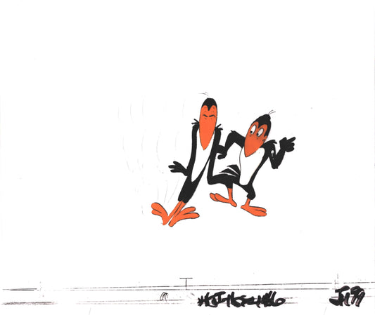 Heckle and Jeckle Production Animation Cel Setup and Drawing Filmation 1979-80 D-9J9