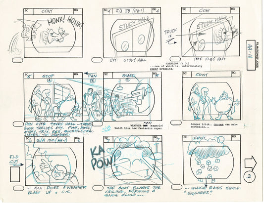 Hero High 1981 Production Animation Storyboard Page Filmation A-002