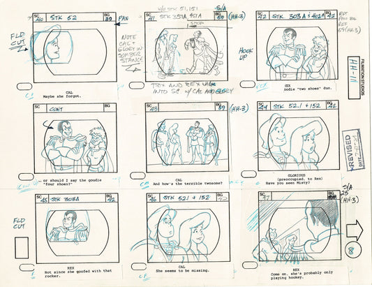 Hero High 1981 Production Animation Storyboard Page Filmation A-009