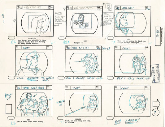 Hero High 1981 Production Animation Storyboard Page Filmation A-010