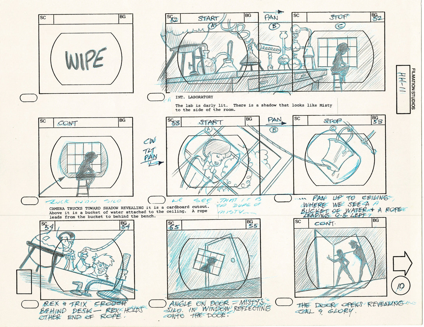 Hero High 1981 Production Animation Storyboard Page Filmation A-011