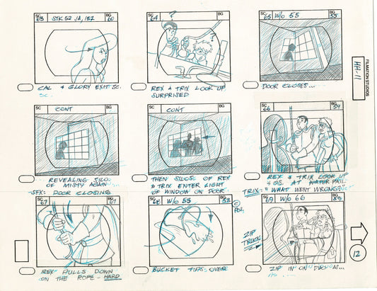 Hero High 1981 Production Animation Storyboard Page Filmation A-013