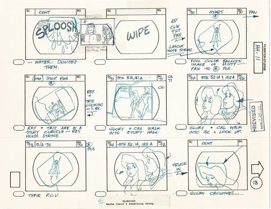 Hero High 1981 Production Animation Storyboard Page Filmation A-014