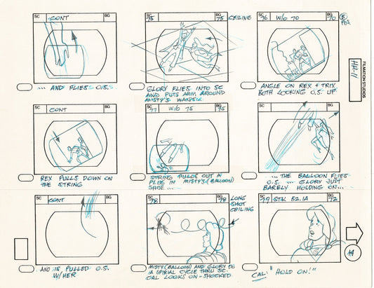 Hero High 1981 Production Animation Storyboard Page Filmation A-015