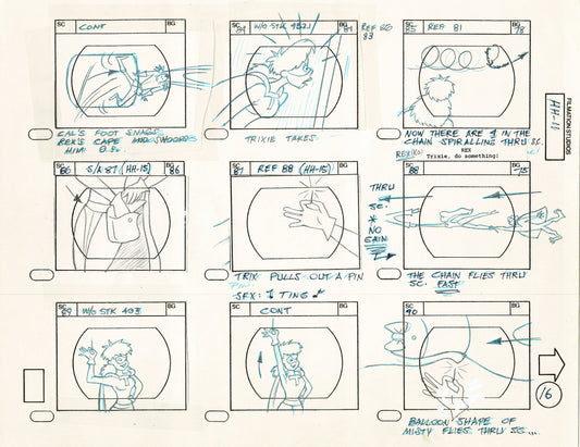 Hero High 1981 Production Animation Storyboard Page Filmation A-017