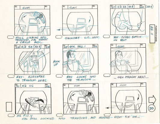 Hero High 1981 Production Animation Storyboard Page Filmation A-021