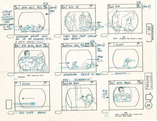 Hero High 1981 Production Animation Storyboard Page Filmation A-025