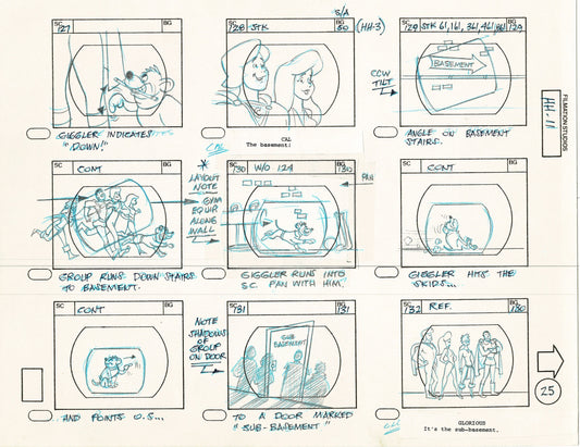 Hero High 1981 Production Animation Storyboard Page Filmation A-026