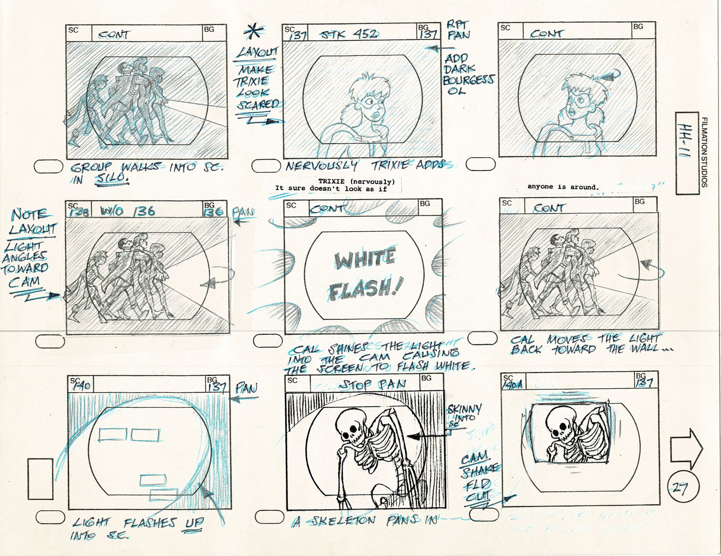 Hero High 1981 Production Animation Storyboard Page Filmation A-028