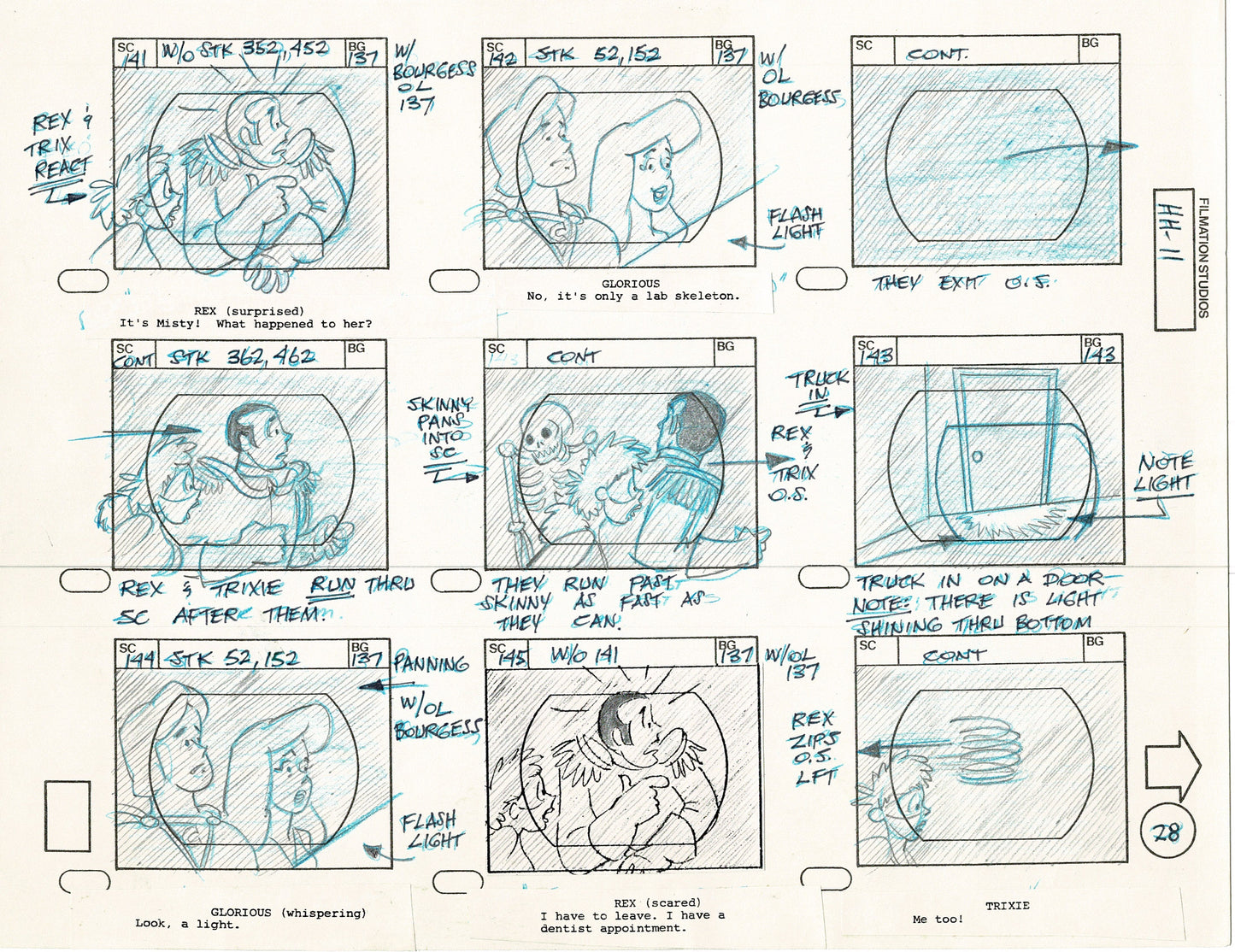 Hero High 1981 Production Animation Storyboard Page Filmation A-029