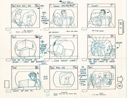 Hero High 1981 Production Animation Storyboard Page Filmation A-031