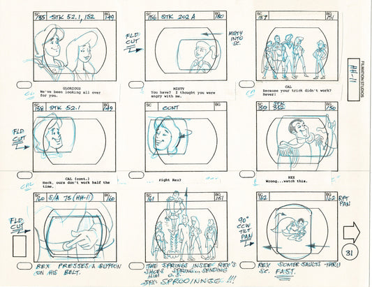 Hero High 1981 Production Animation Storyboard Page Filmation A-032