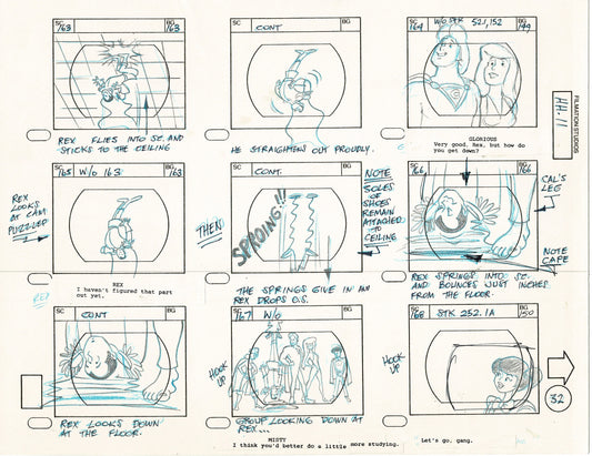 Hero High 1981 Production Animation Storyboard Page Filmation A-033