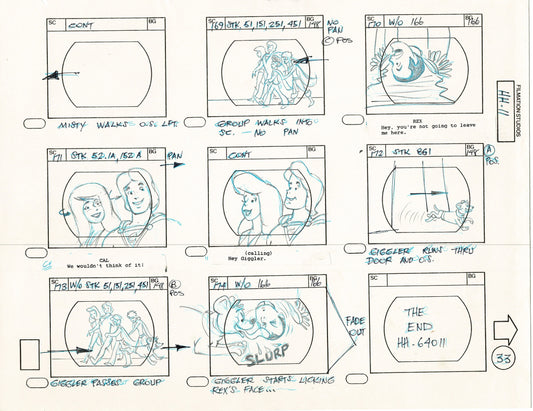 Hero High 1981 Production Animation Storyboard Page Filmation A-034