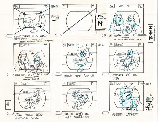 Hero High 1981 Production Animation Storyboard Page Filmation B-004