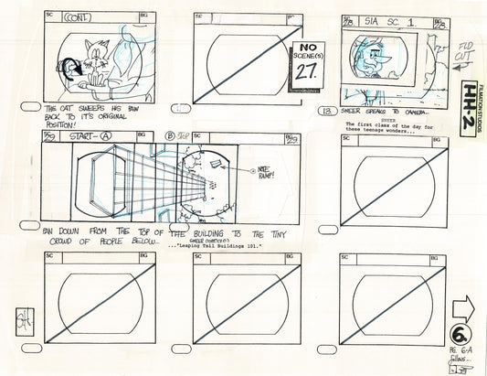 Hero High 1981 Production Animation Storyboard Page Filmation B-006