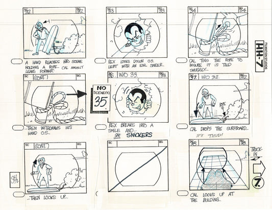 Hero High 1981 Production Animation Storyboard Page Filmation B-008