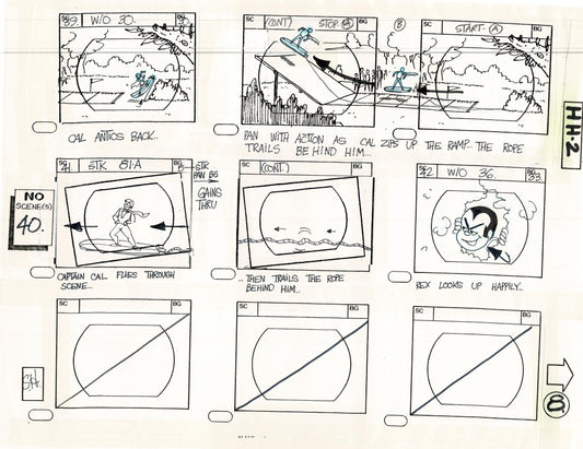 Hero High 1981 Production Animation Storyboard Page Filmation B-009