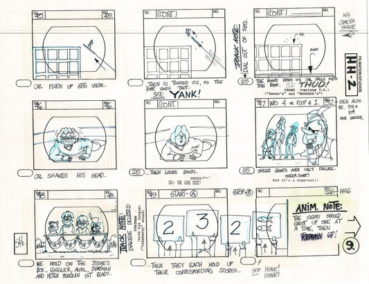 Hero High 1981 Production Animation Storyboard Page Filmation B-010