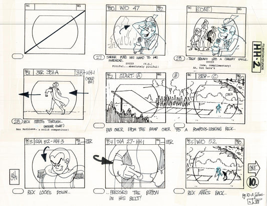 Hero High 1981 Production Animation Storyboard Page Filmation B-011