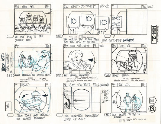 Hero High 1981 Production Animation Storyboard Page Filmation B-015