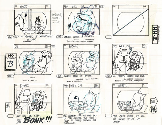 Hero High 1981 Production Animation Storyboard Page Filmation B-016