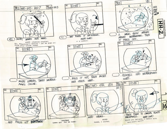 Hero High 1981 Production Animation Storyboard Page Filmation B-018