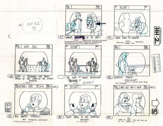 Hero High 1981 Production Animation Storyboard Page Filmation B-020