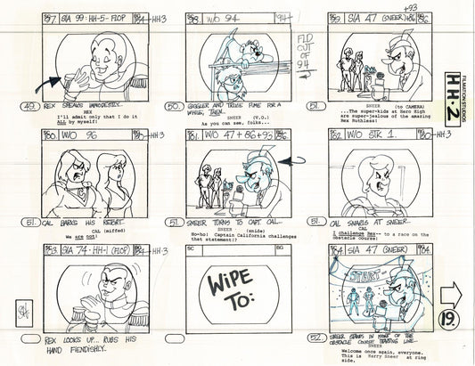 Hero High 1981 Production Animation Storyboard Page Filmation B-021