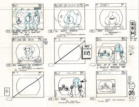 Hero High 1981 Production Animation Storyboard Page Filmation B-022