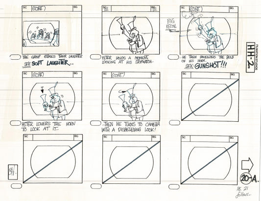 Hero High 1981 Production Animation Storyboard Page Filmation B-023