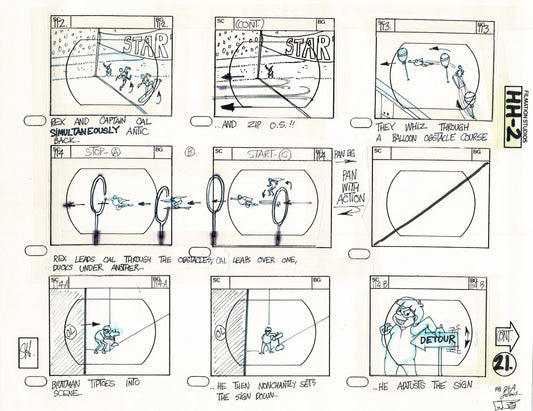 Hero High 1981 Production Animation Storyboard Page Filmation B-024