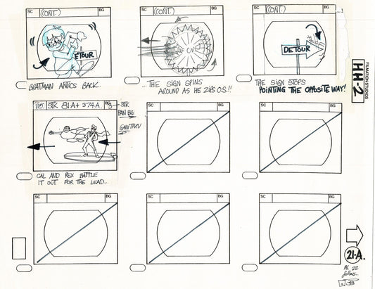 Hero High 1981 Production Animation Storyboard Page Filmation B-025