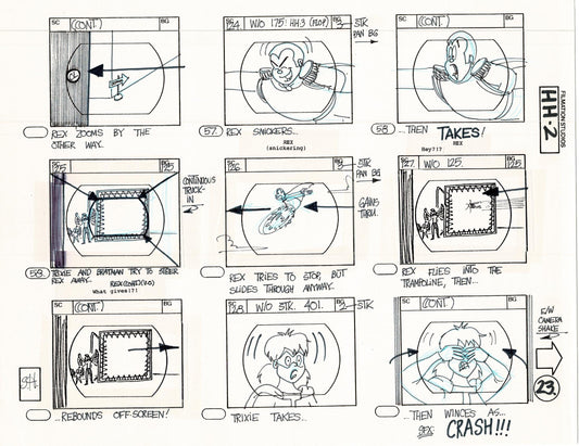 Hero High 1981 Production Animation Storyboard Page Filmation B-027