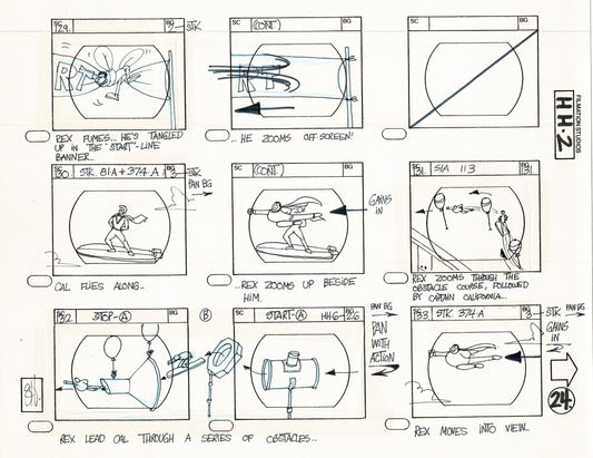 Hero High 1981 Production Animation Storyboard Page Filmation B-028