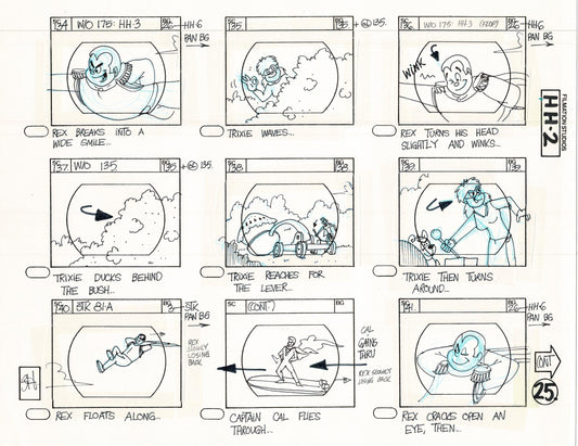 Hero High 1981 Production Animation Storyboard Page Filmation B-029