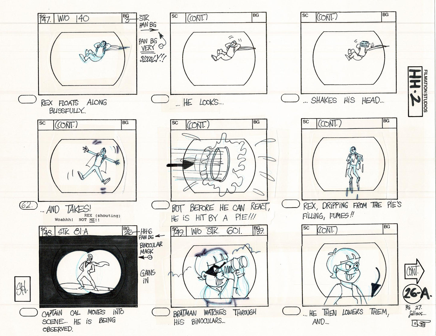 Hero High 1981 Production Animation Storyboard Page Filmation B-031