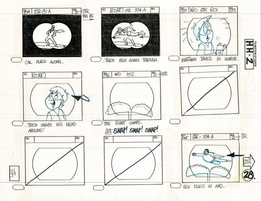 Hero High 1981 Production Animation Storyboard Page Filmation B-033